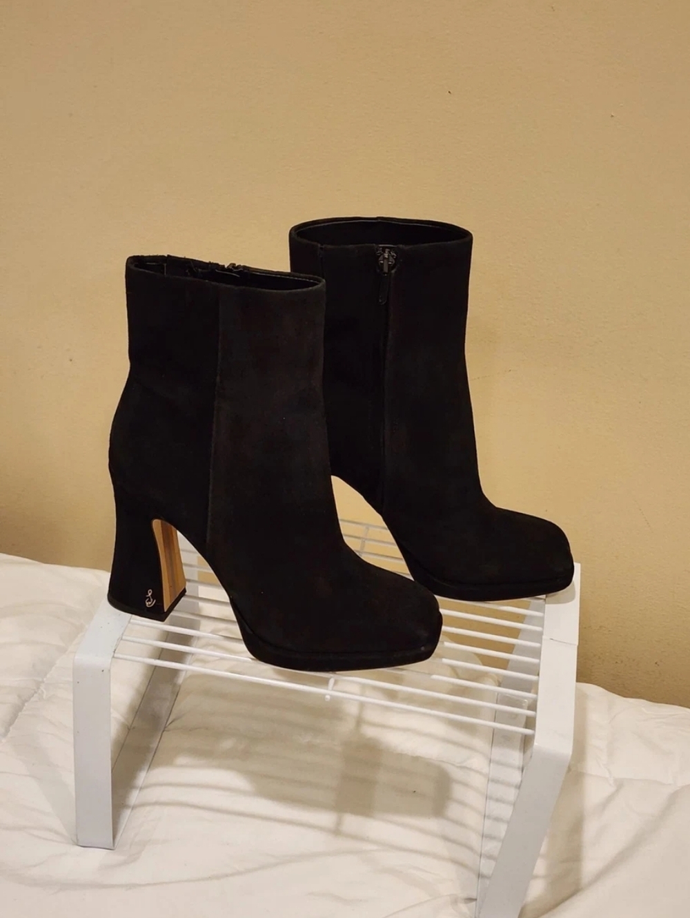 🌺Sam Edelman Womens Jaye Suede Ankle Booties Black Sz 7.5 M,NWOB, MSRP $180 - Picture 5 of 16